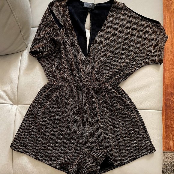 ASTR Gold and Black Romper size medium - Picture 1 of 3